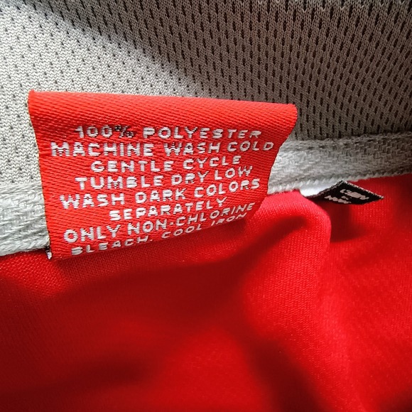 Ohio State OSU Buckeyes Team Shop 1/4 Zip Short Sleeve Polo Womens Red Gray Logo - Picture 9 of 10